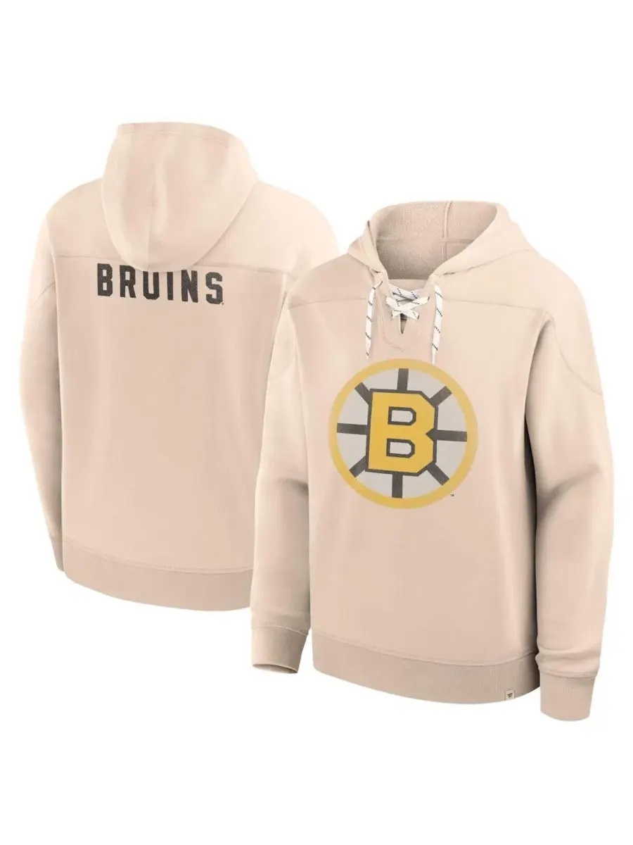 Худи винтажное с принтом Boston Bruins Vintage Fanatics — изображение 1 из 3, бежевый