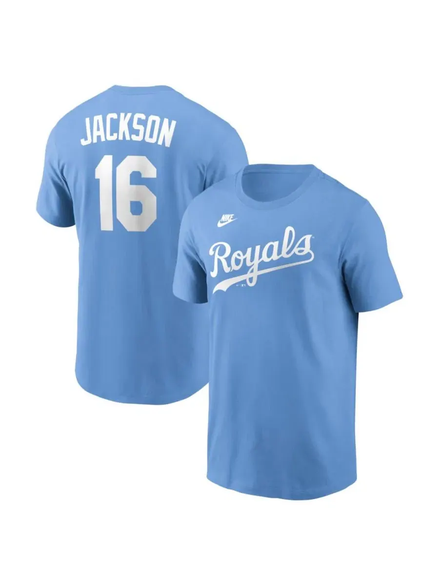 Футболка с длинным рукавом Bo Jackson Kansas City Royals Cooperstown Collection Nike — изображение 1 из 3, светлый синий