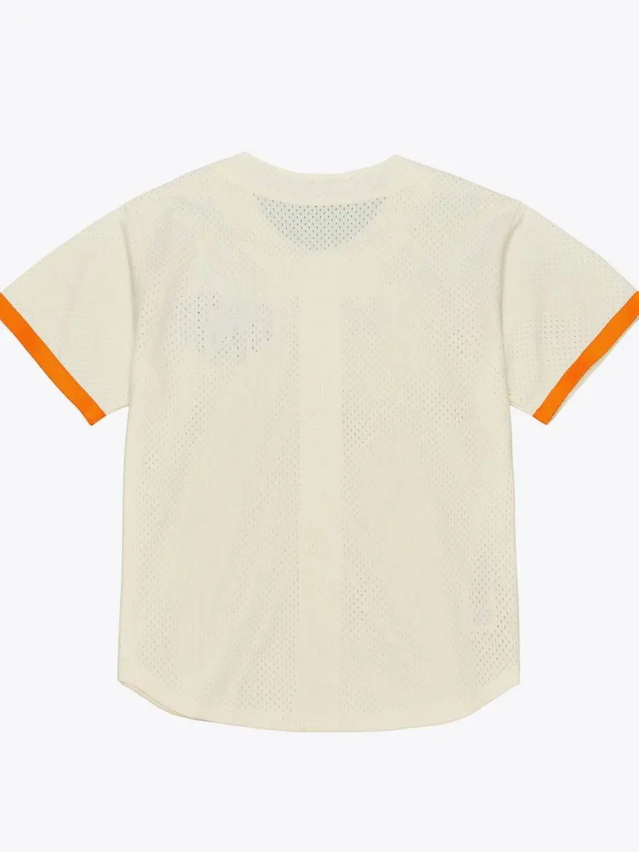 Мужская бейсбольная джерси с пуговицами из сетки Cream Tennessee Volunteers Mitchell & Ness — изображение 2 из 2, бежевый