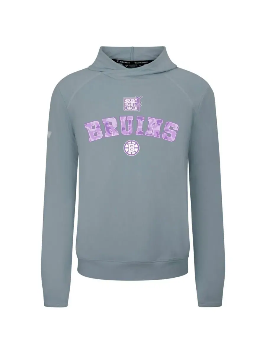Худи с длинным рукавом Boston Bruins Hockey Fights Cancer Mandate Tri-Blend LevelWear — серый