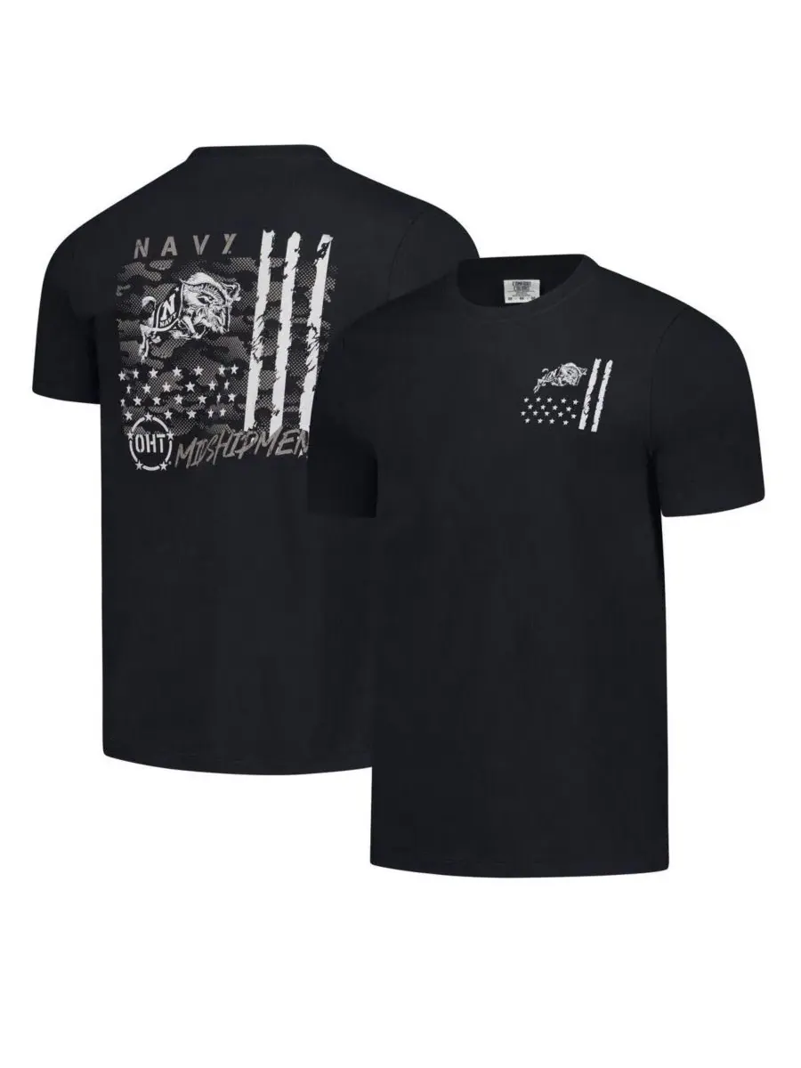 Футболка с принтом OHT Camo Overlay Navy Midshipmen Image One — черный