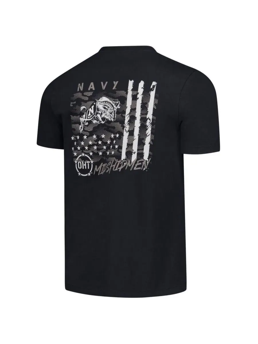 Футболка с принтом OHT Camo Overlay Navy Midshipmen Image One — изображение 3 из 4, черный