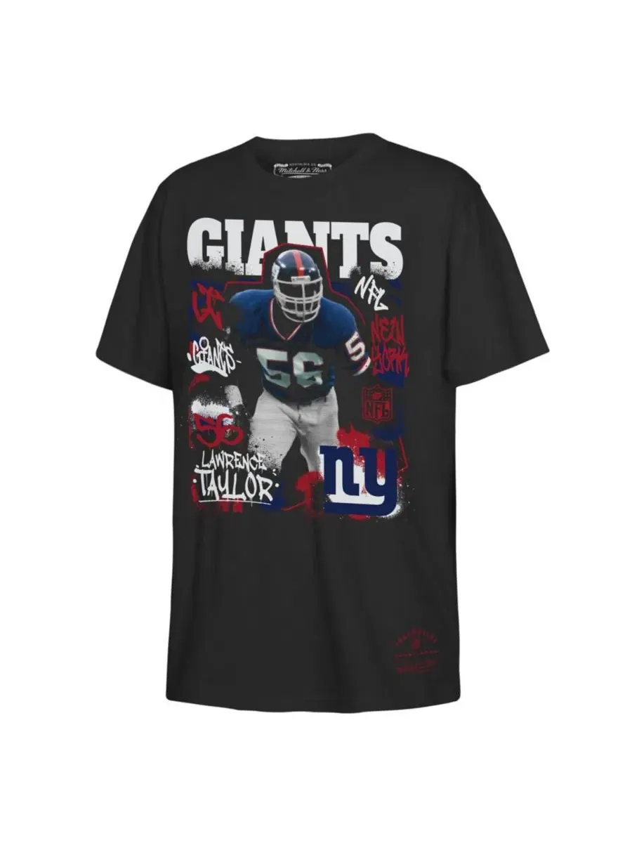 Футболка с принтом Lawrence Taylor Star Player Mitchell & Ness — изображение 1 из 1, черный