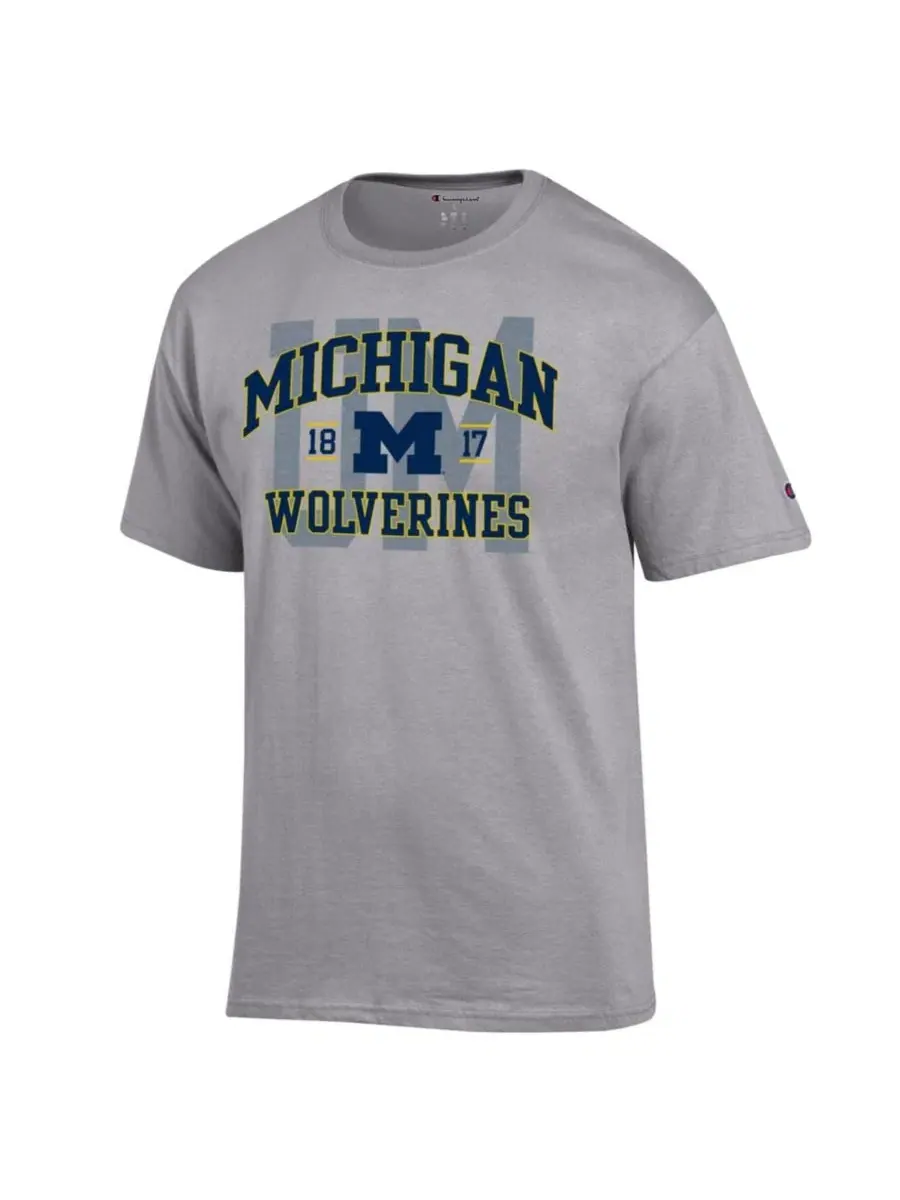 Футболка с длинным рукавом Michigan Wolverines Varsity Champion — изображение 3 из 3, серый
