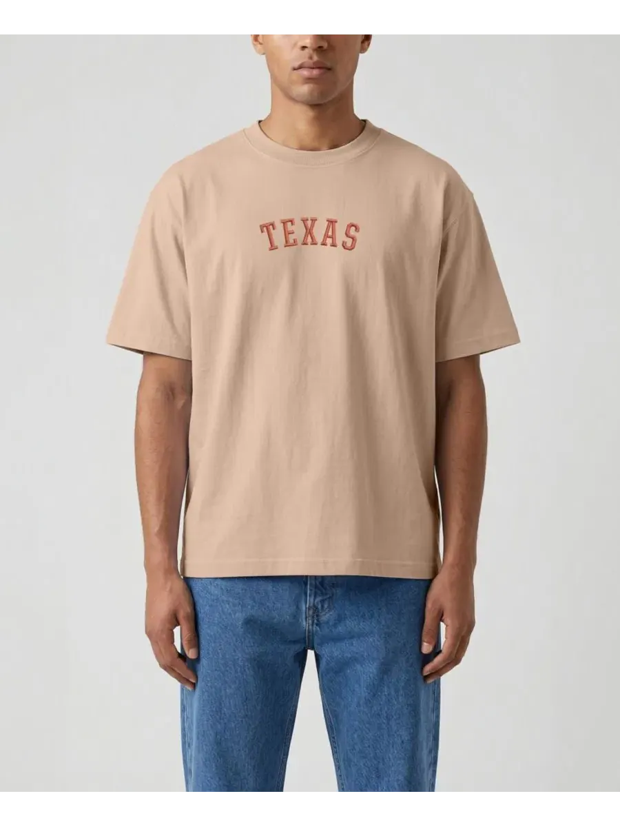 Футболка с вышивкой Texas Longhorns Upside Down Uscape Apparel — бежевый