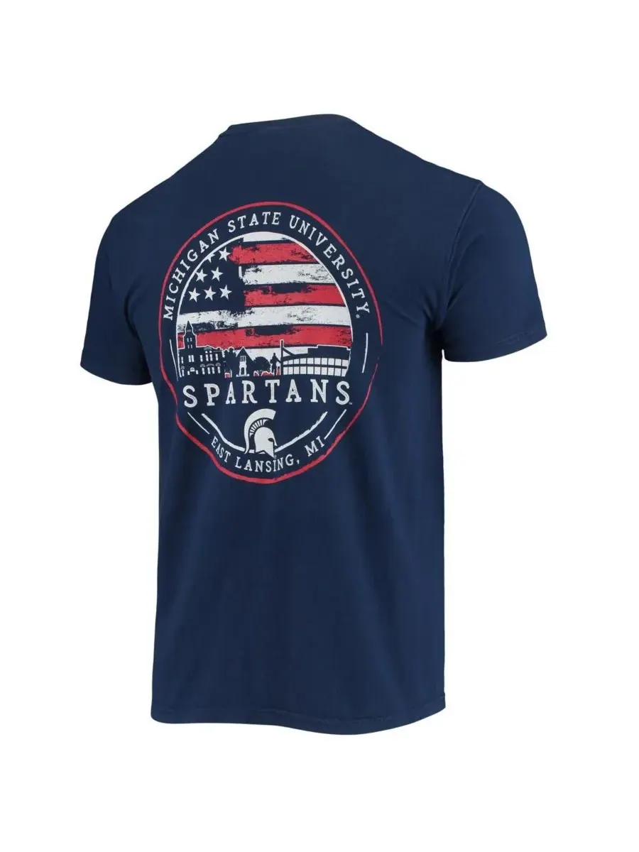 Image One Мужская темно-синяя футболка Michigan State Spartans Campus Americana — изображение 3 из 3, темно-синий