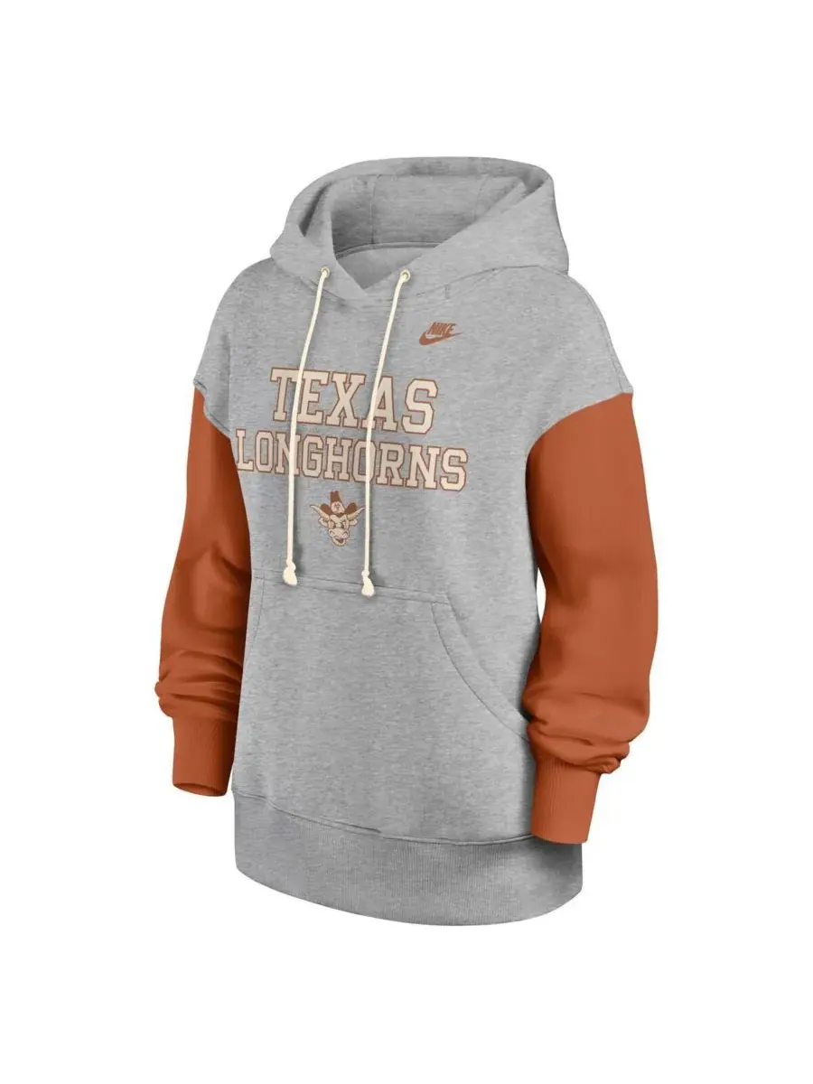Nike Женская толстовка с капюшоном Texas Longhorns Oversized Legacy Phoenix серого — изображение 2 из 3, серый оранжевый
