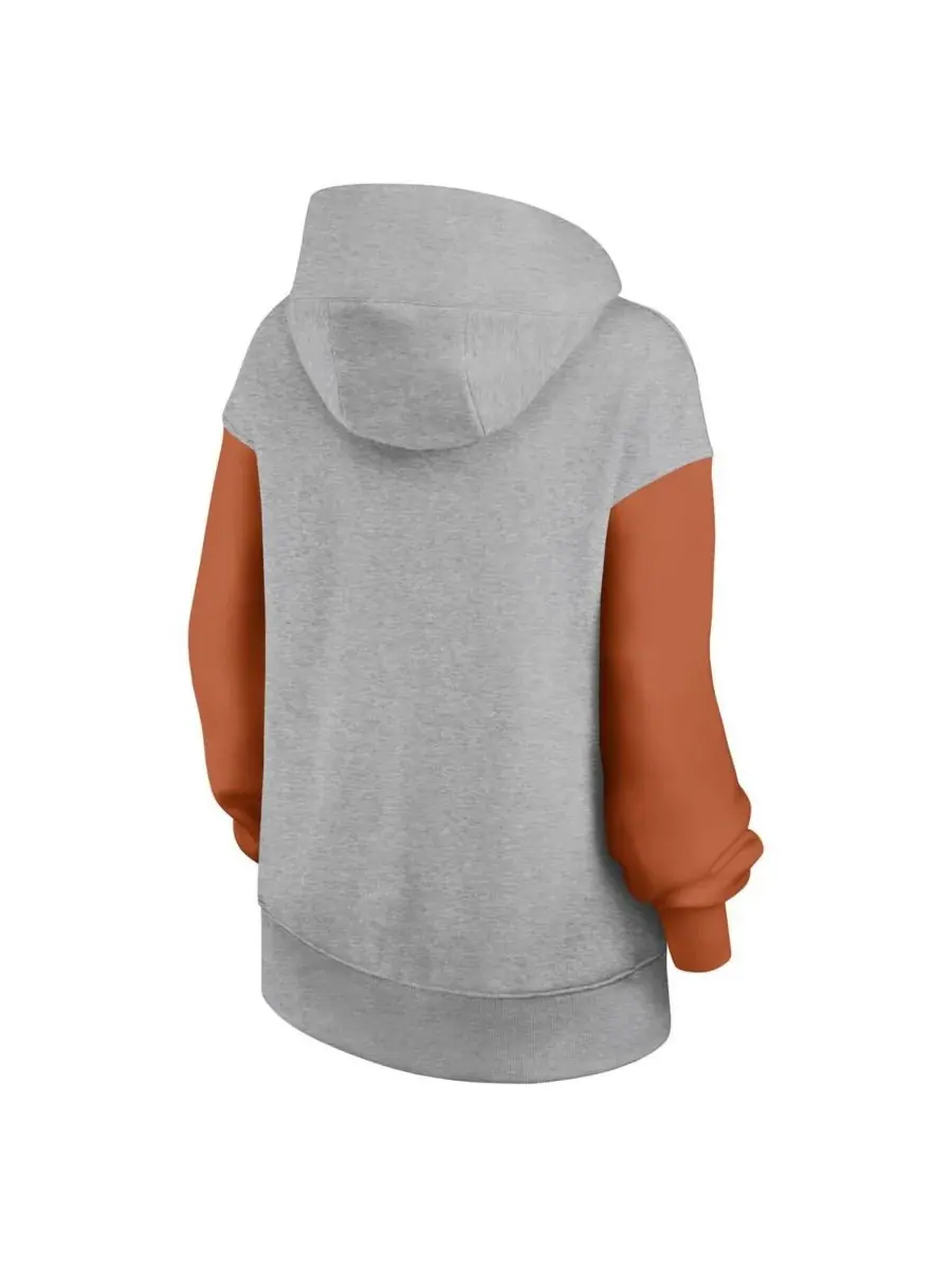 Nike Женская толстовка с капюшоном Texas Longhorns Oversized Legacy Phoenix серого — изображение 3 из 3, серый оранжевый