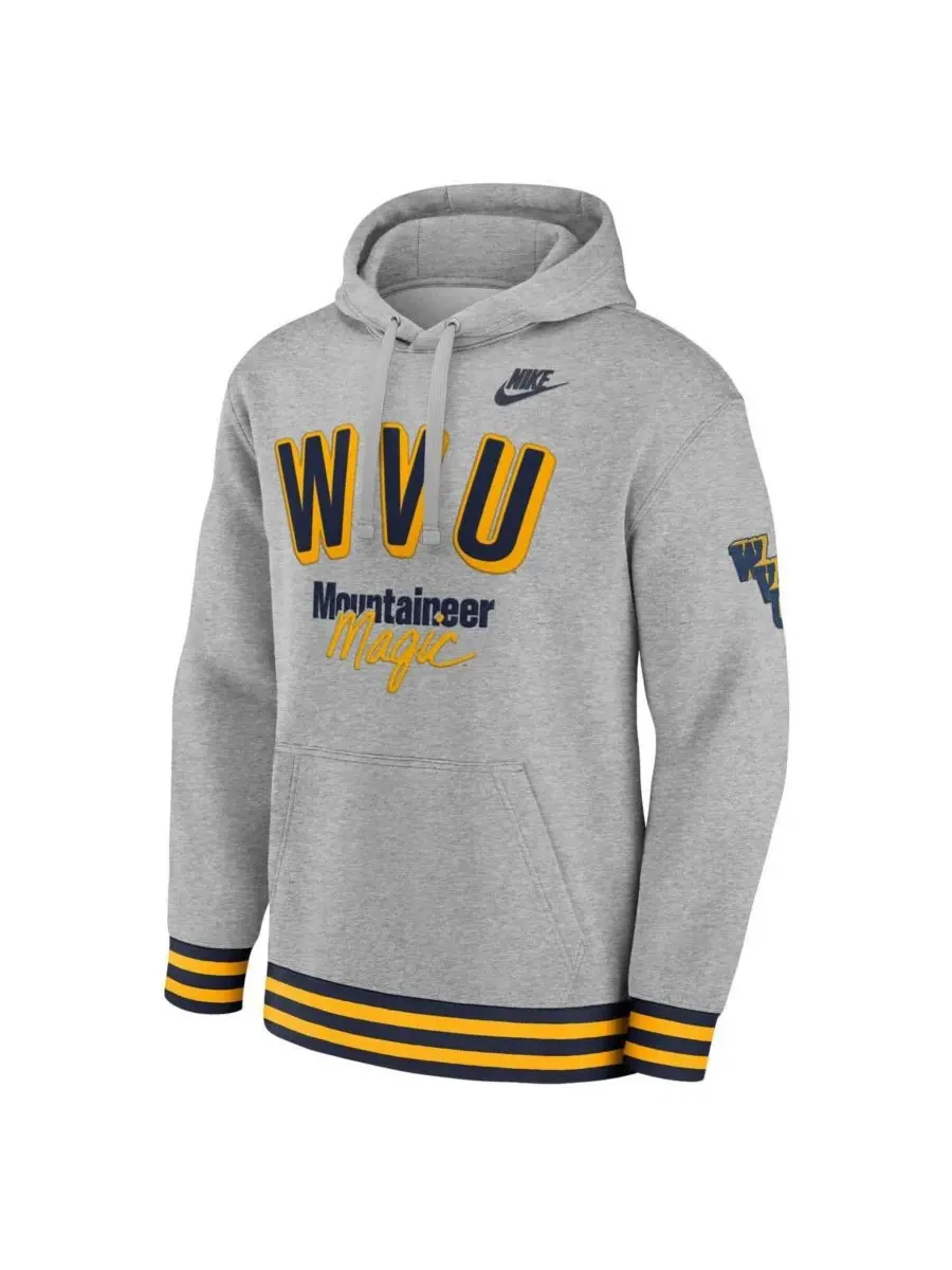 Nike Мужская толстовка с капюшоном West Virginia Mountaineers Legacy Retro серого цвета — изображение 2 из 3, серый