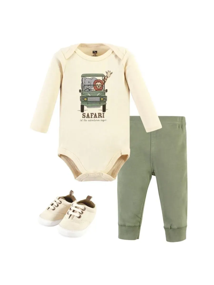 Комплект из трех предметов: боди с длинными рукавами, брюки и обувь Hudson Baby, Going On Safari — изображение 1 из 5
