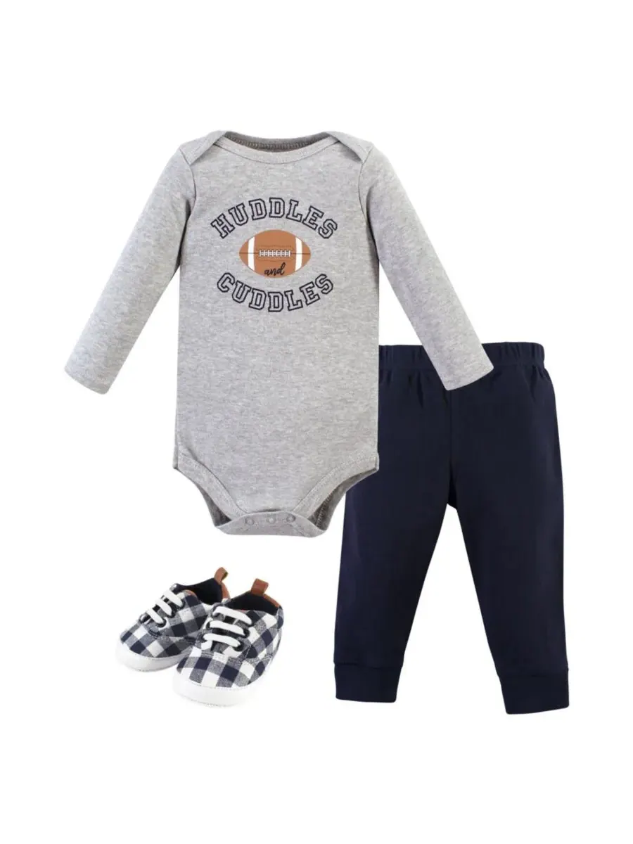 Комплект из трех предметов: боди с длинными рукавами, брюки и обувь Hudson Baby, Football Huddles — изображение 1 из 5
