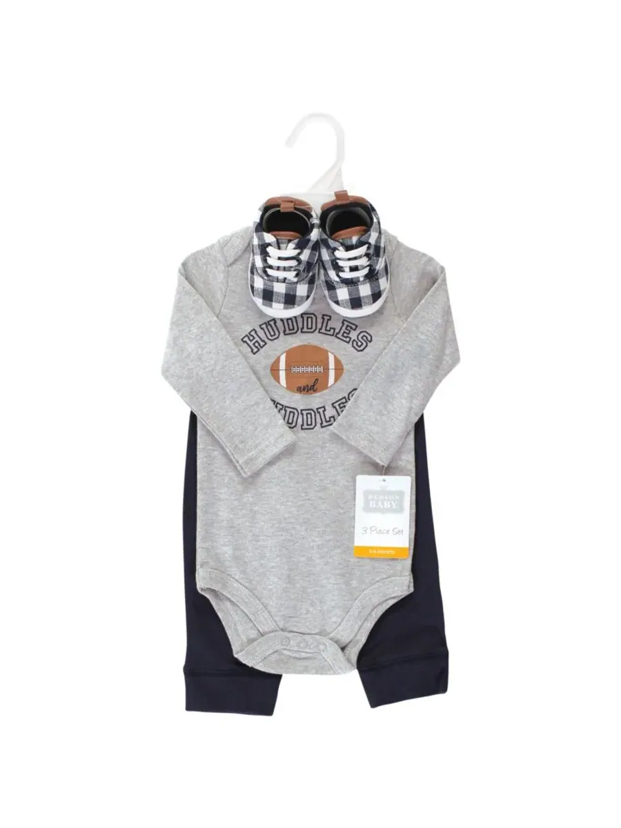 Комплект из трех предметов: боди с длинными рукавами, брюки и обувь Hudson Baby, Football Huddles — изображение 2 из 5