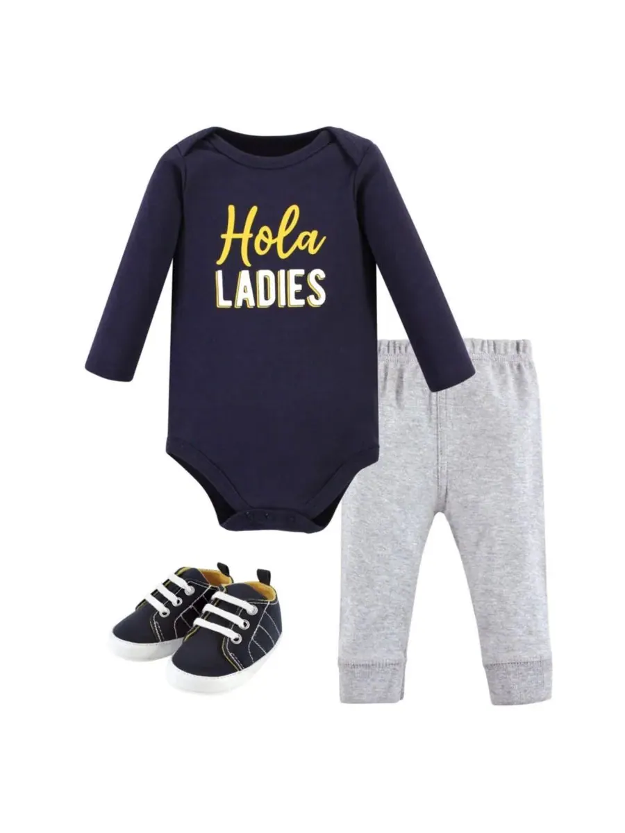 Комплект из трех предметов: боди с длинными рукавами, брюки и обувь Hudson Baby, Hola Ladies Long — изображение 1 из 5