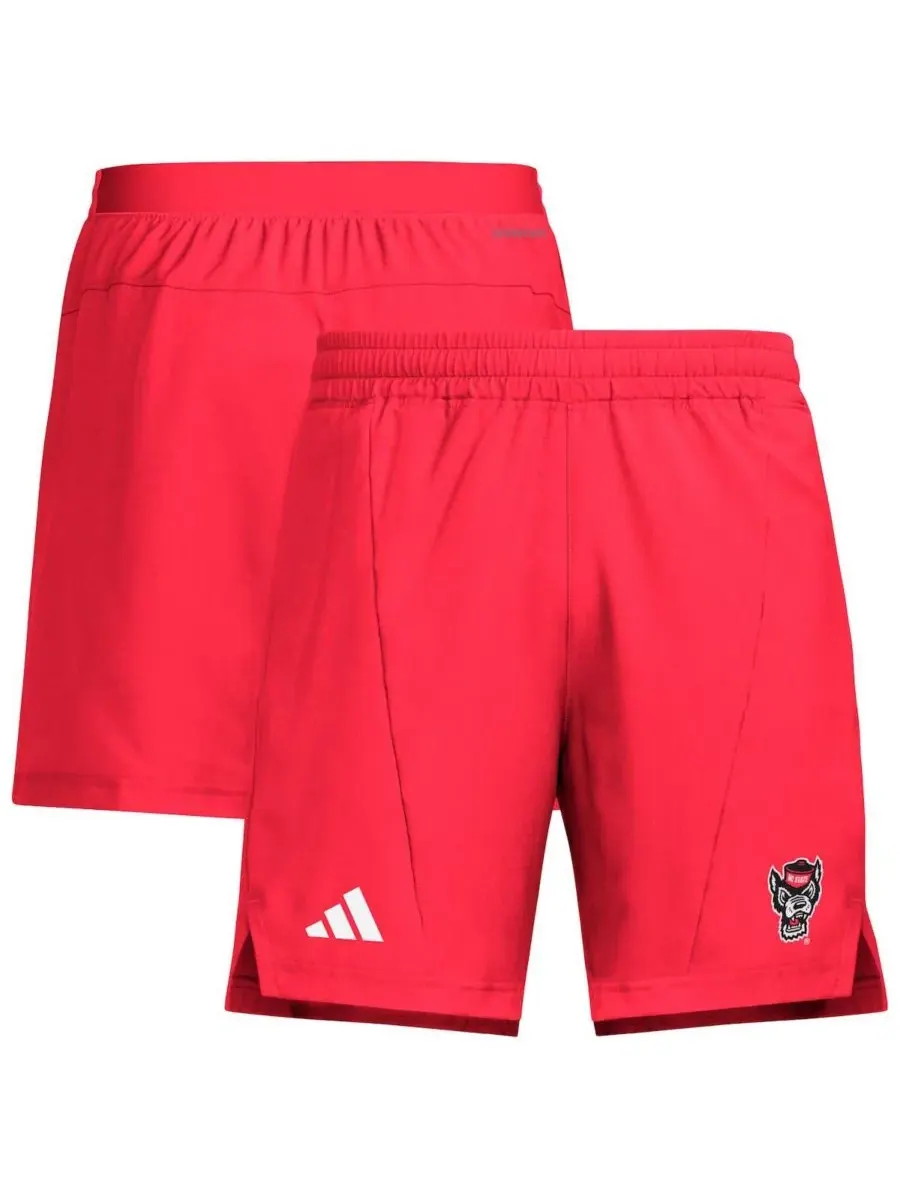 Adidas Мужские красные тренировочные шорты NC State Wolfpack Program из тканого материала — изображение 1 из 3, красный