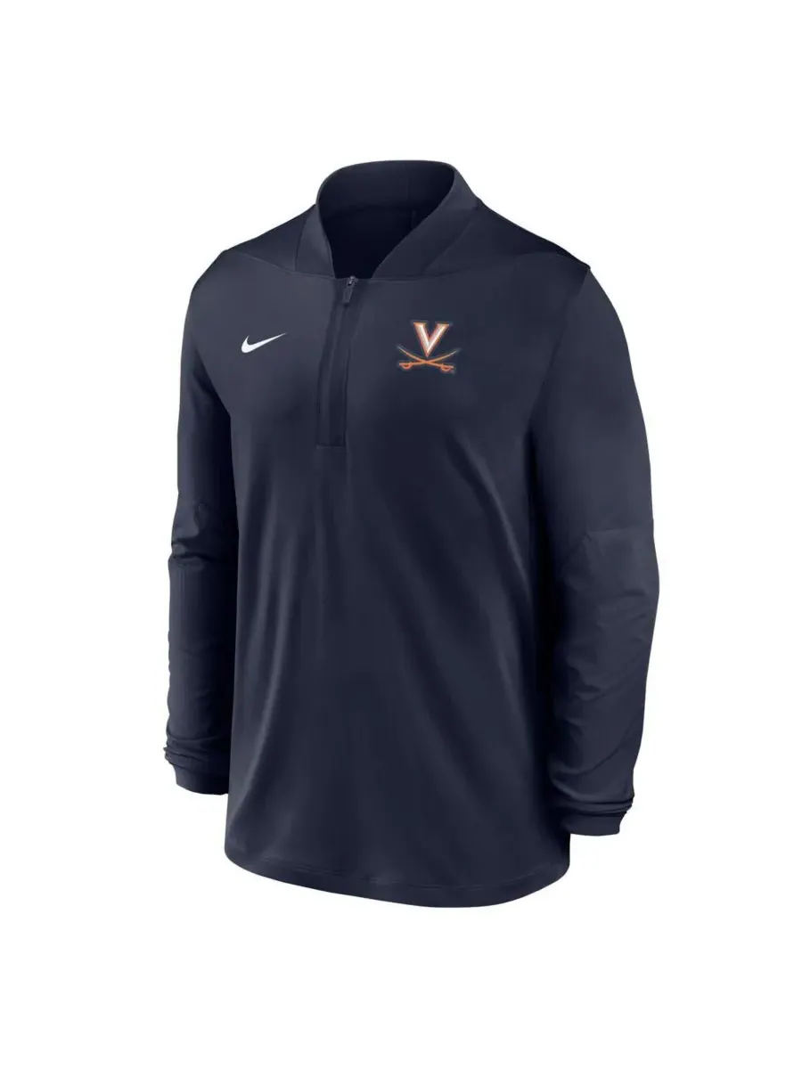 Nike Мужская темно-синяя толстовка Virginia Cavaliers Dri-FIT с застежкой-молнией до середины груди — изображение 3 из 3