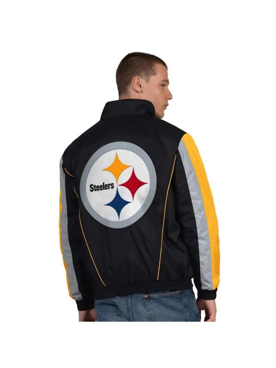 Starter Мужская черная куртка Pittsburgh Steelers Thursday Night Gridiron с половинной молнией — изображение 2 из 2
