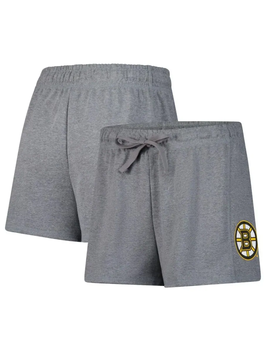 Fanatics Женские шорты серого цвета с логотипом команды Boston Bruins — изображение 1 из 3, серый