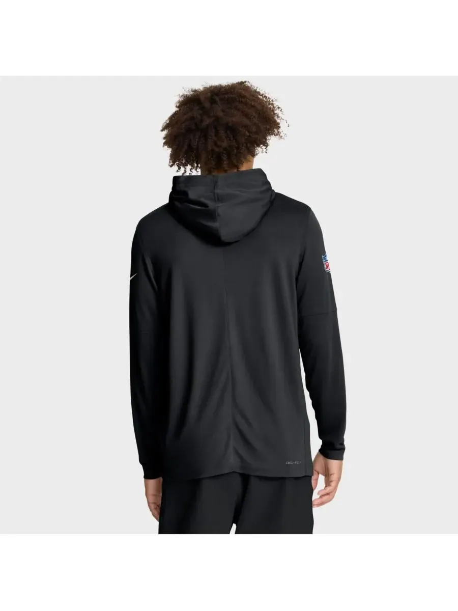 Nike Мужская черная толстовка с длинными рукавами Las Vegas Raiders Big Tall Sideline Performance — изображение 2 из 5