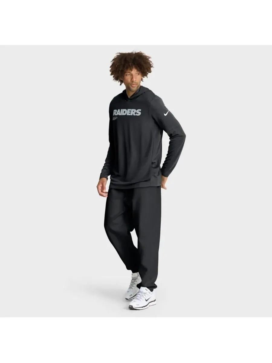 Nike Мужская черная толстовка с длинными рукавами Las Vegas Raiders Big Tall Sideline Performance — изображение 3 из 5