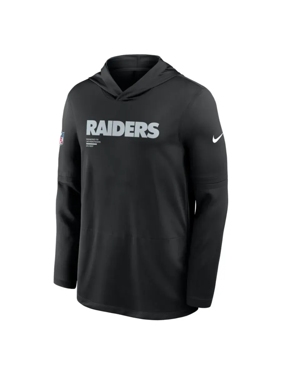 Nike Мужская черная толстовка с длинными рукавами Las Vegas Raiders Big Tall Sideline Performance — изображение 5 из 5