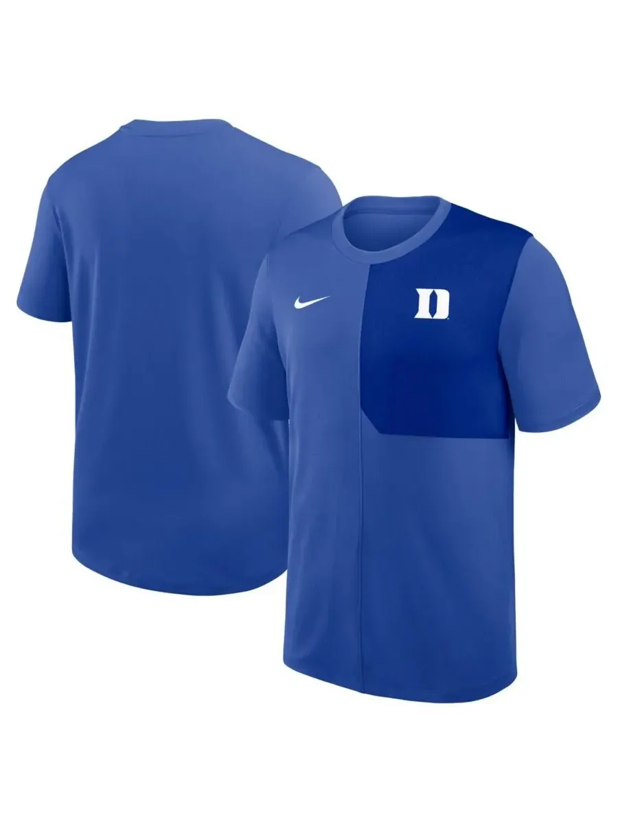 Nike Мужская футболка Royal Duke Blue Devils 2025 Sideline UV Performance Coach T-Shirt — изображение 1 из 3, королевский