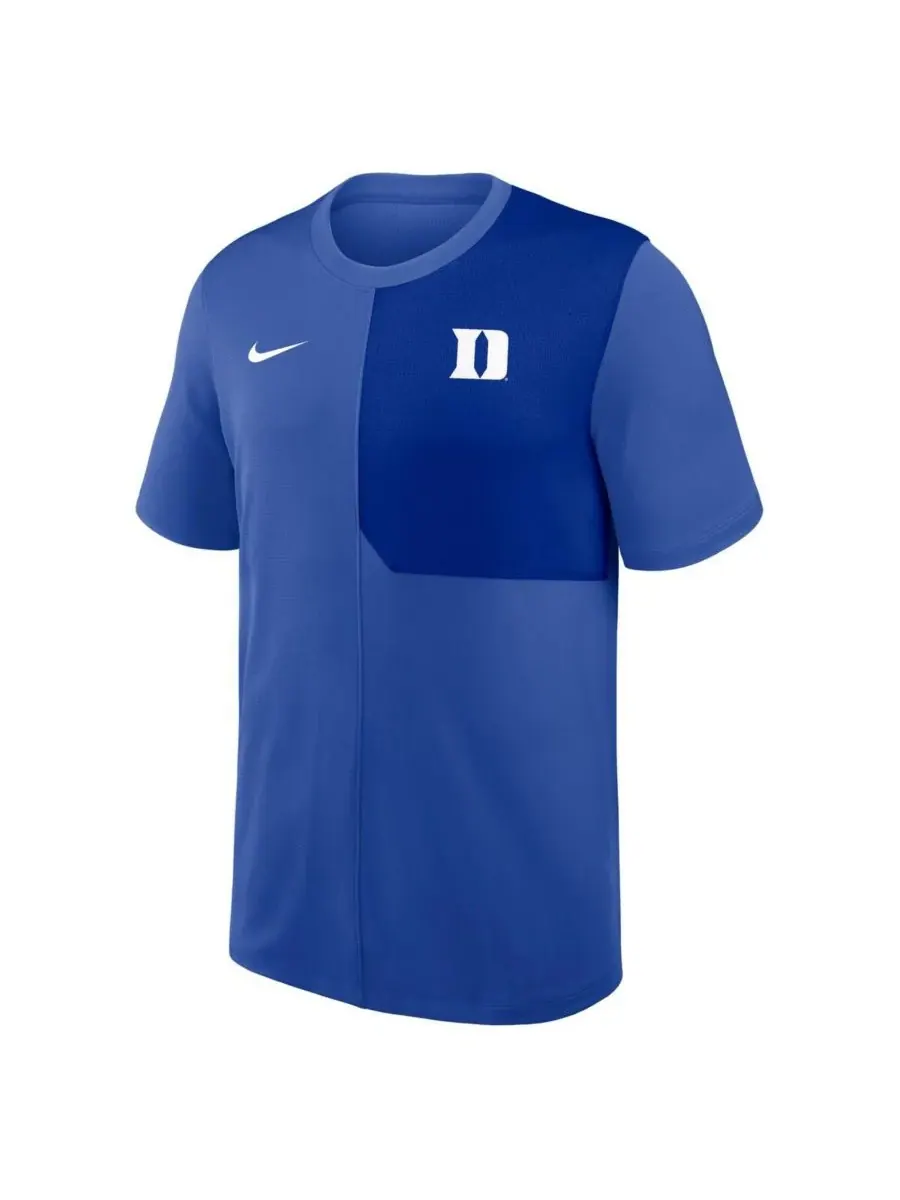 Nike Мужская футболка Royal Duke Blue Devils 2025 Sideline UV Performance Coach T-Shirt — изображение 2 из 3, королевский