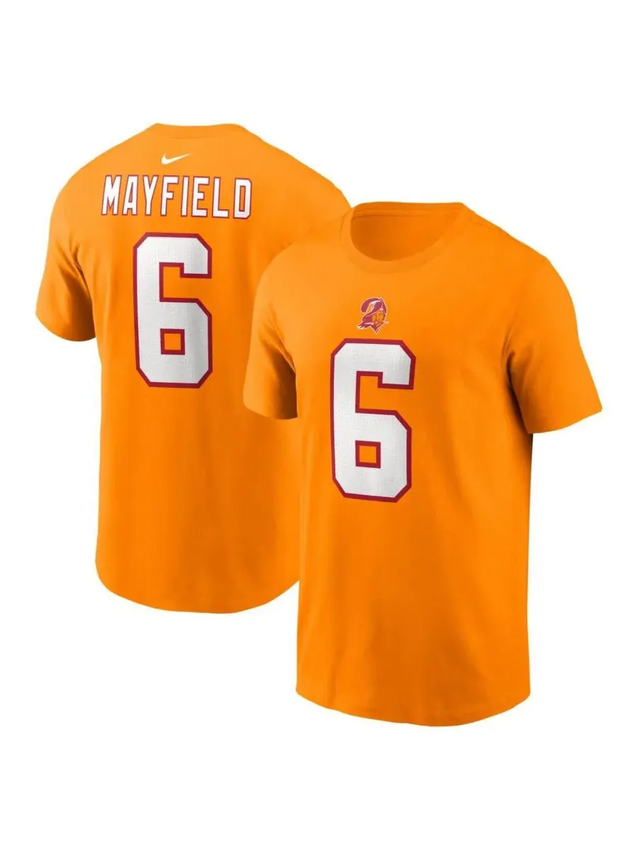 Nike Мужская футболка Baker Mayfield Orange с именем и номером игрока команды Tampa Bay Buccaneers — изображение 1 из 2