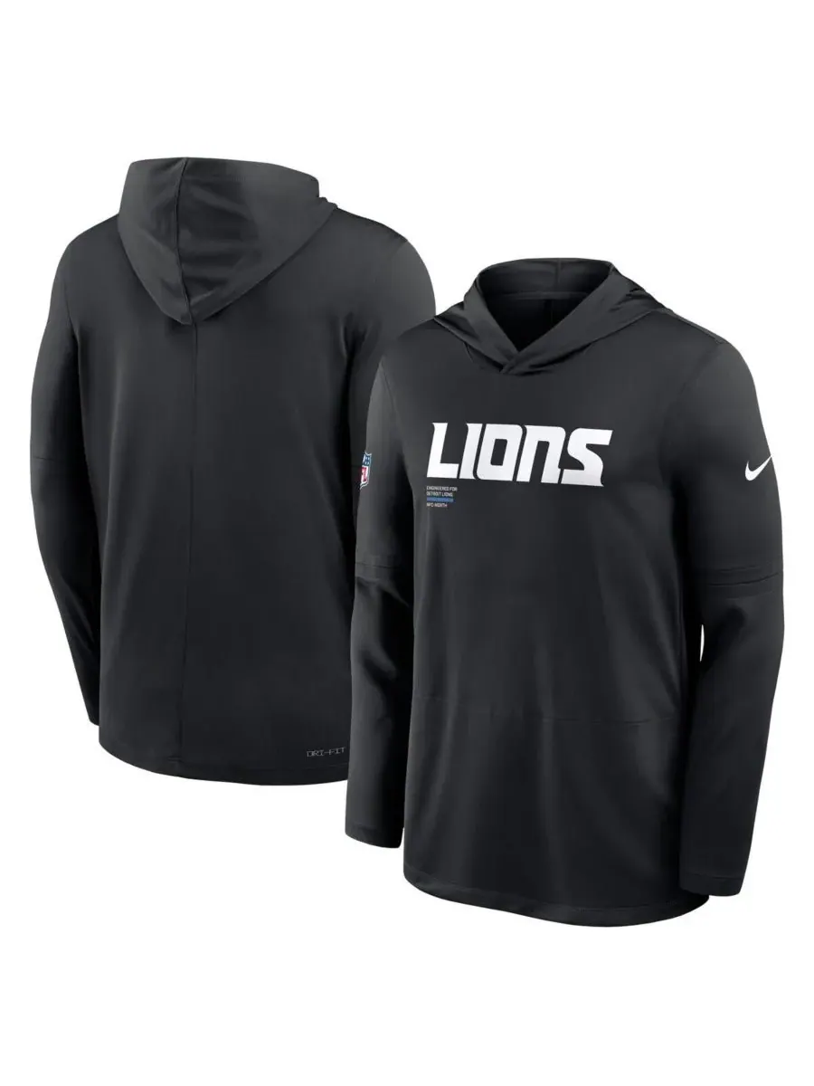 Nike Мужская черная толстовка с длинными рукавами Detroit Lions Big Tall Sideline Performance — изображение 1 из 2, черный
