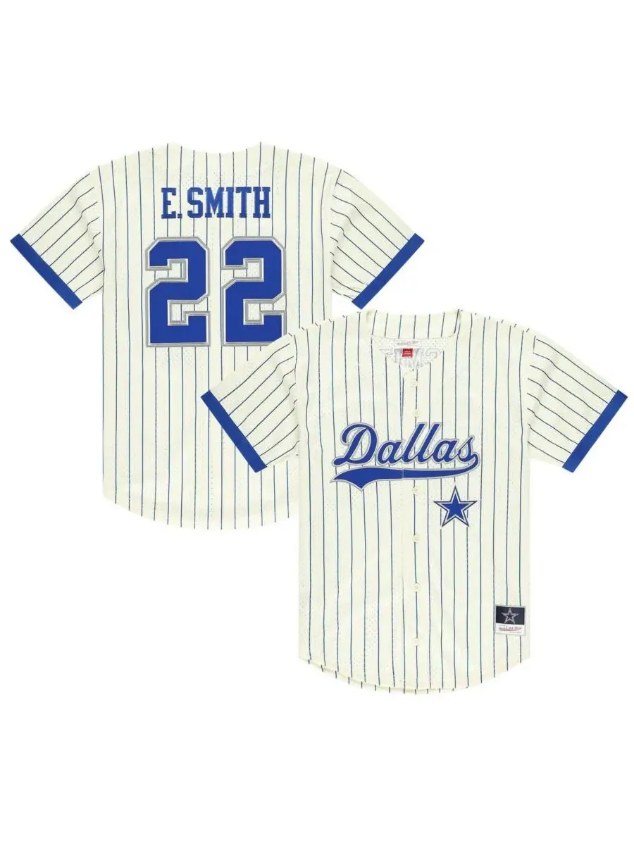 Mitchell & Ness Мужская бейсбольная майка Emmitt Smith кремового цвета с номером и сетчатой — изображение 1 из 4, бежевый