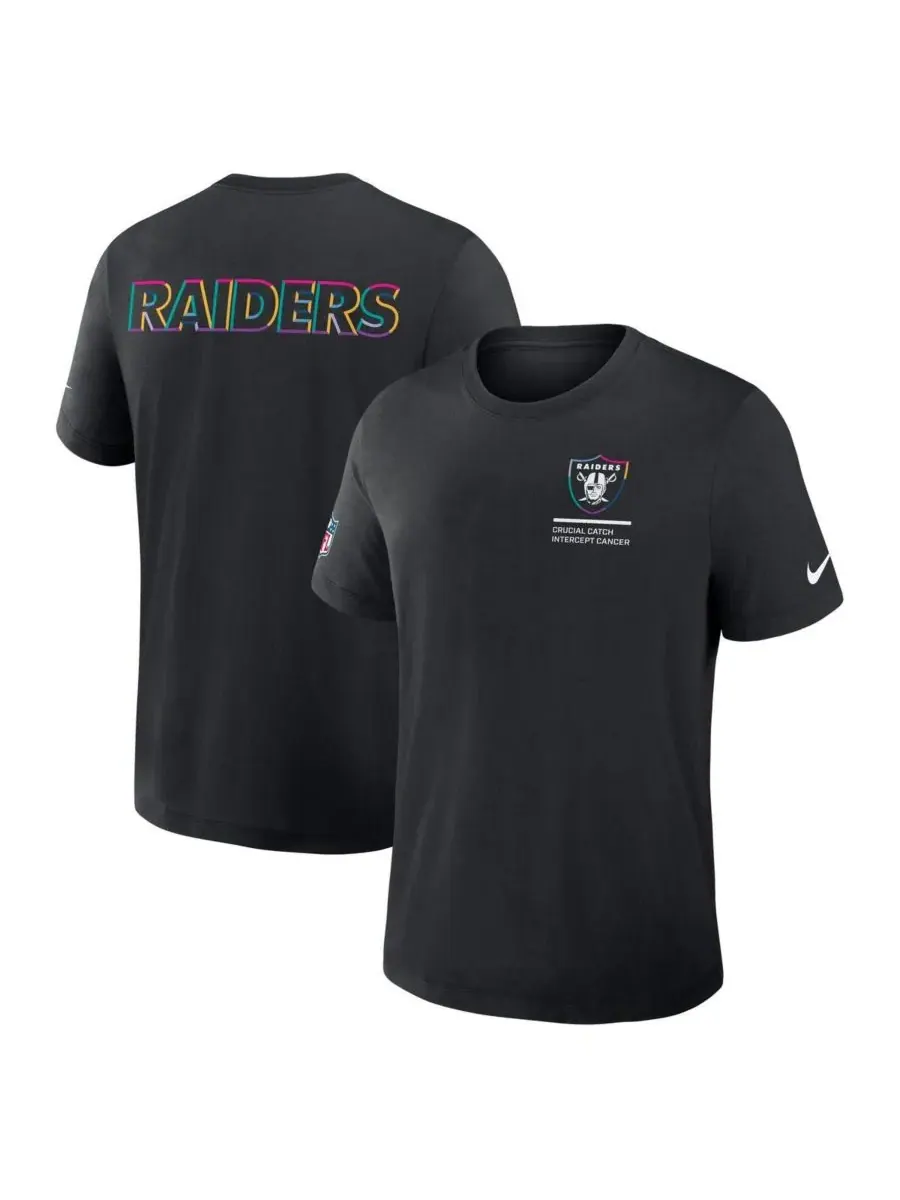 Nike Мужская черная футболка Las Vegas Raiders 2025 NFL Crucial Catch Tri-Blend Dri-FIT — изображение 4 из 5, черный