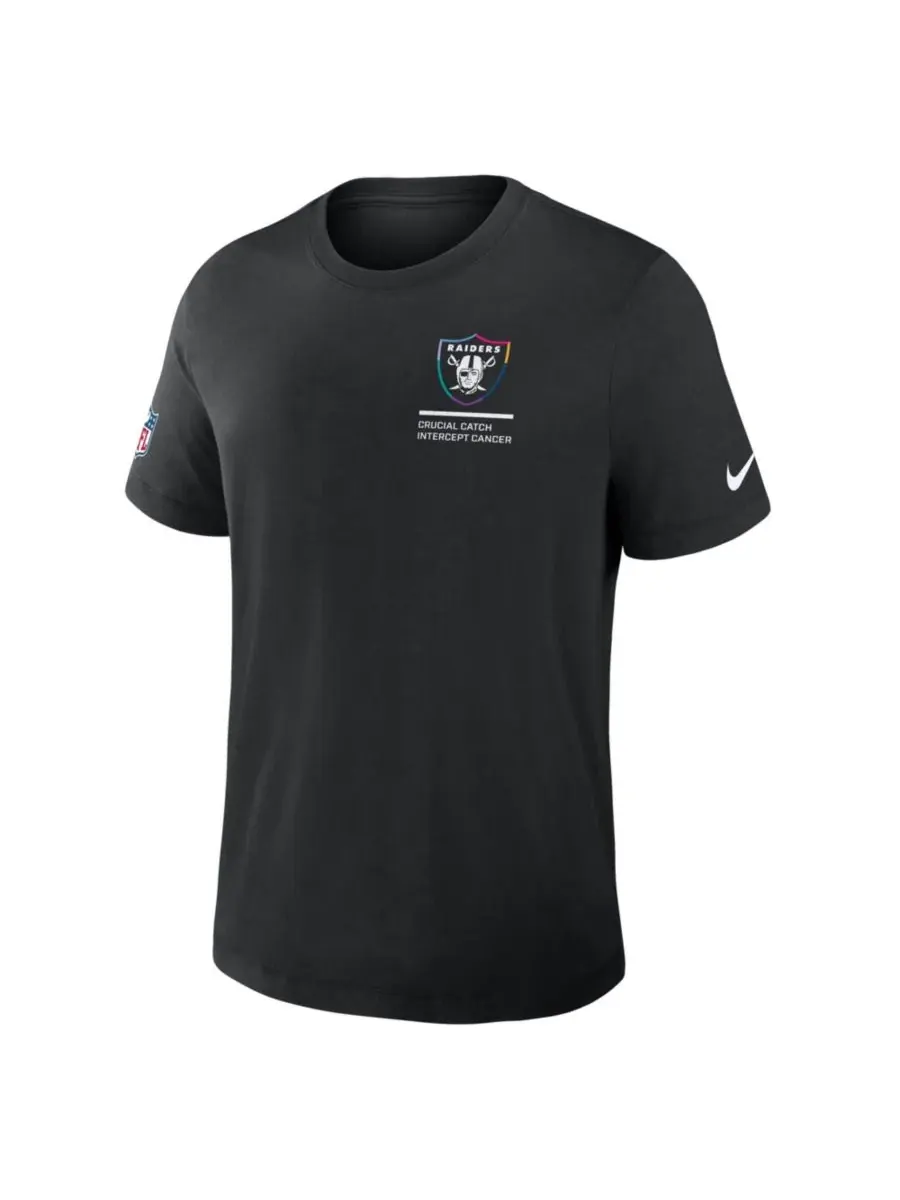 Nike Мужская черная футболка Las Vegas Raiders 2025 NFL Crucial Catch Tri-Blend Dri-FIT — изображение 5 из 5, черный