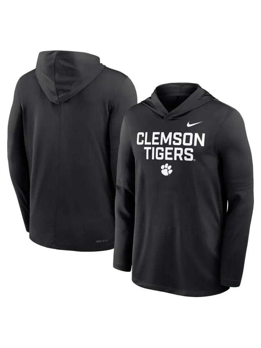 Nike Мужская черная толстовка с длинным рукавом Clemson Tigers 2025 Sideline Performance — изображение 2 из 5, черный