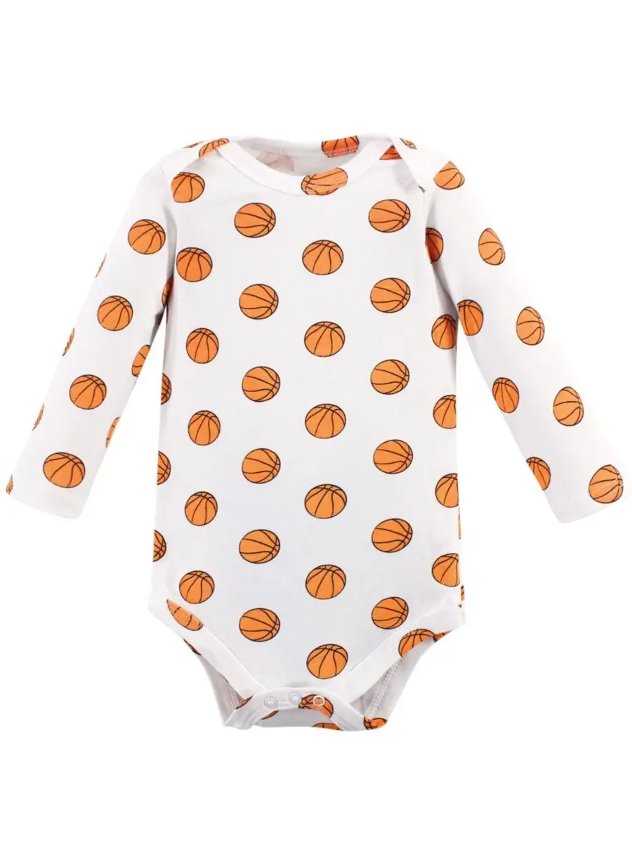 Комплект из 5 мягких хлопковых боди с длинными рукавами Hudson Baby, Basketball — изображение 2 из 4