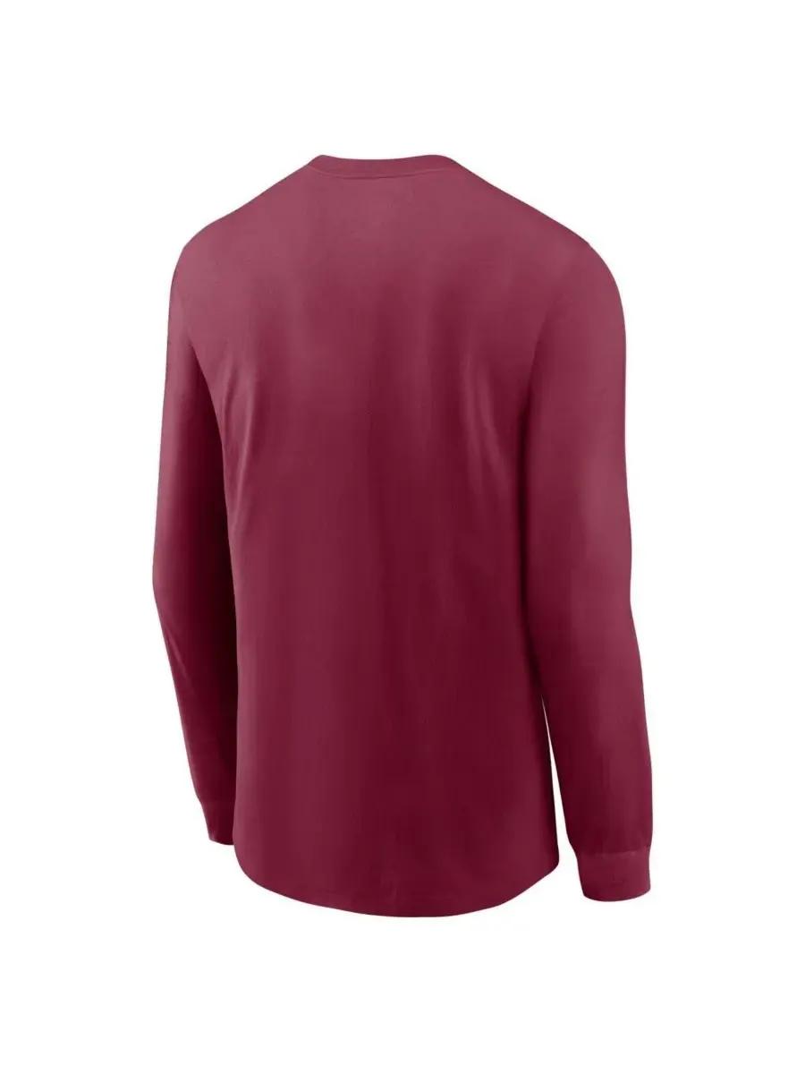 Мужская футболка с длинным рукавом Garnet Florida State Seminoles Essential Baseball Arch Nike — изображение 2 из 3, гранат
