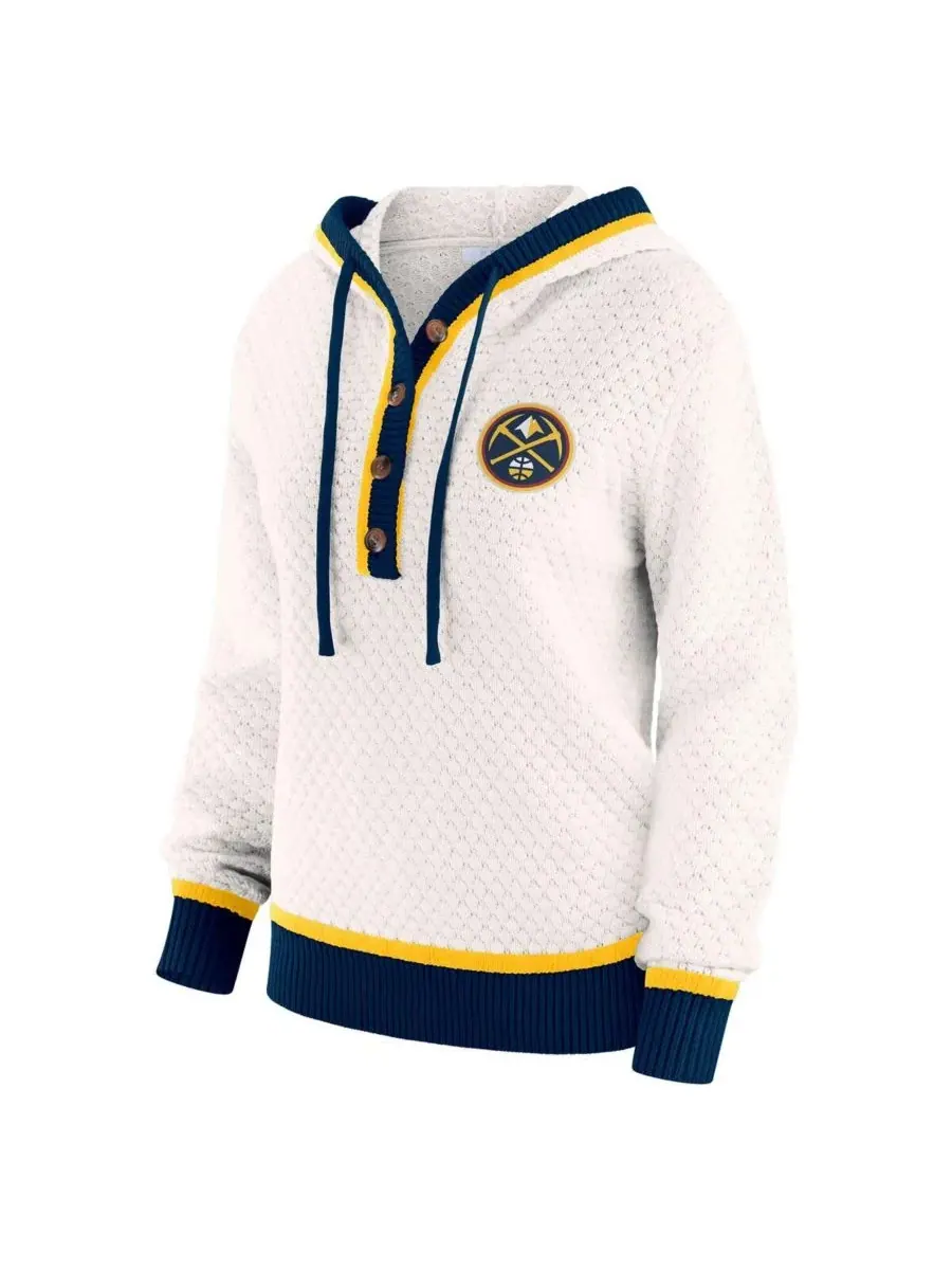 WEAR by Erin Andrews Женская белая толстовка большого размера с символикой команды Denver Nuggets — изображение 2 из 3, белый