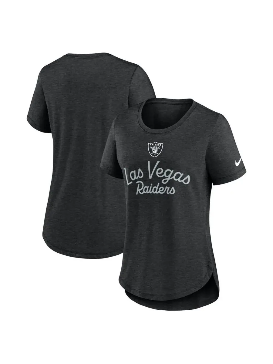 Nike Женская черная футболка Las Vegas Raiders Script Tri-Blend — изображение 1 из 3, черный
