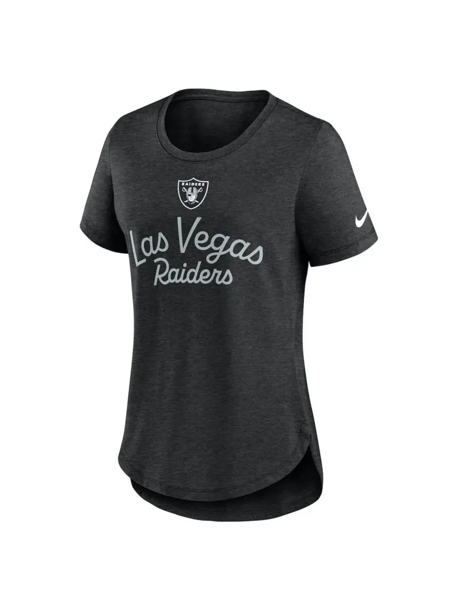 Nike Женская черная футболка Las Vegas Raiders Script Tri-Blend — изображение 2 из 3, черный