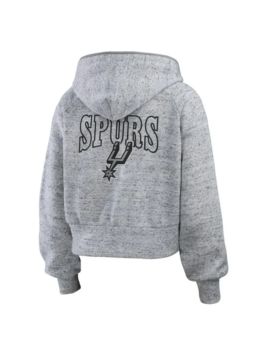 WEAR by Erin Andrews Женская толстовка на молнии серого цвета с логотипом San Antonio Spurs — изображение 3 из 3, серый