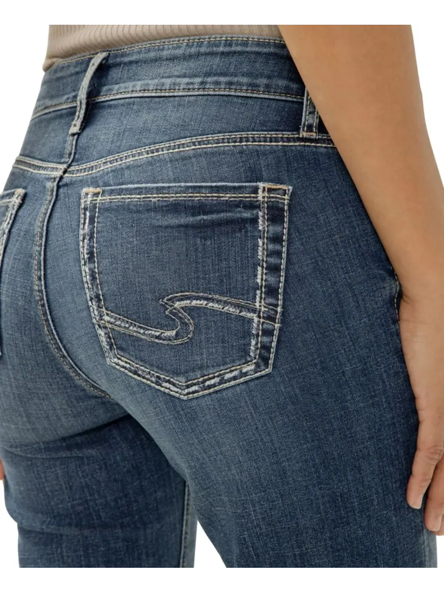 Женские джинсы-капри Elyse Mid-Rise Luxe Stretch с завышенной талией Silver Jeans Co., Beverly — изображение 3 из 4