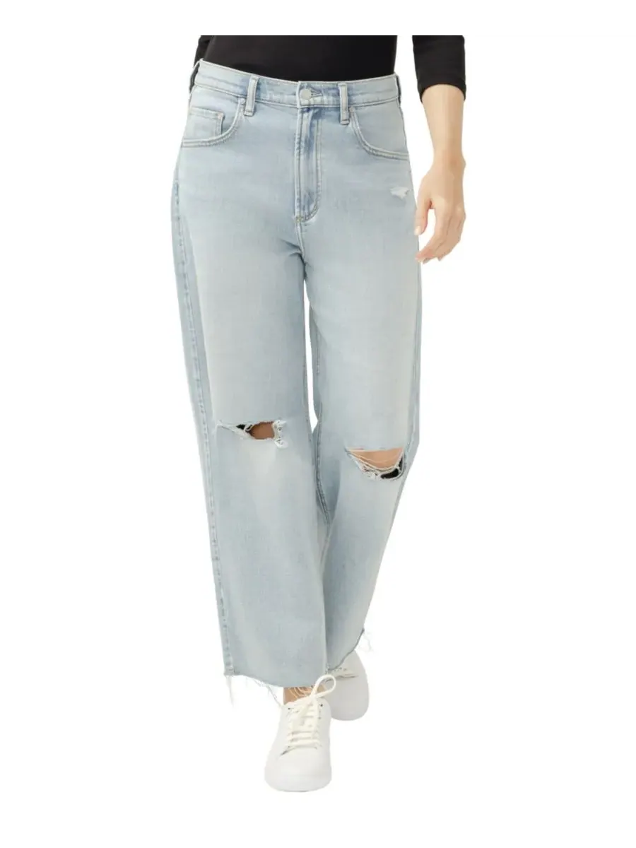Женские укороченные джинсы Be Easy с высокой посадкой и широкими штанинами Silver Jeans Co., Malaga — изображение 1 из 6