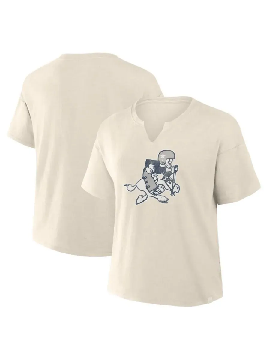 Fanatics Женская кремовая футболка Dallas Cowboys Trick Play Slub Boxy — изображение 1 из 3, бежевый