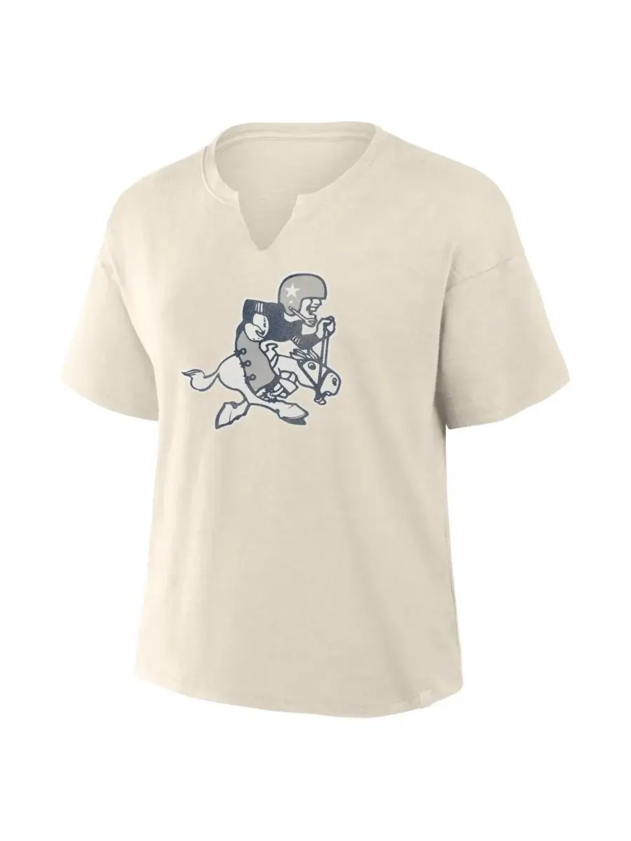 Fanatics Женская кремовая футболка Dallas Cowboys Trick Play Slub Boxy — изображение 3 из 3, бежевый