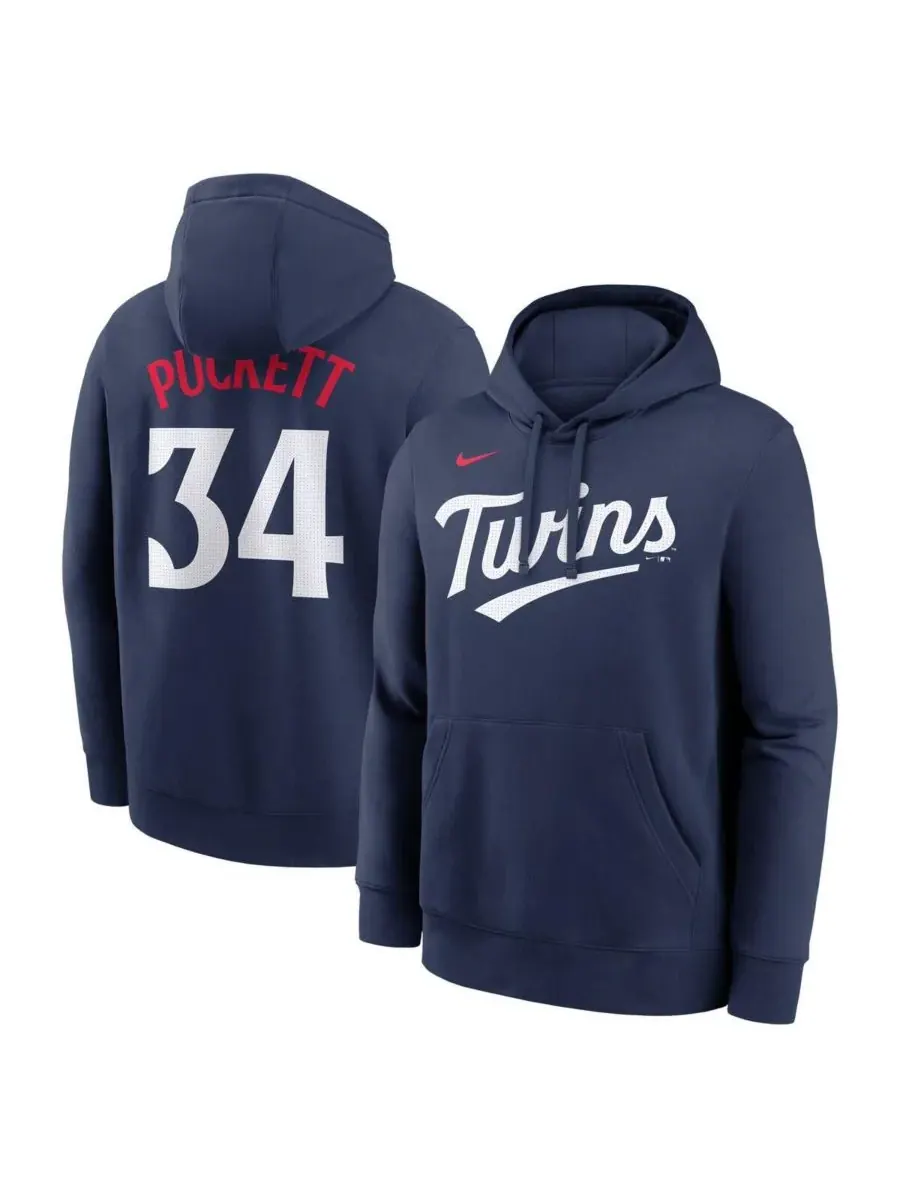 Nike Мужская толстовка Kirby Puckett Navy Minnesota Twins с именем и номером игрока клуба — изображение 1 из 3, темно-синий