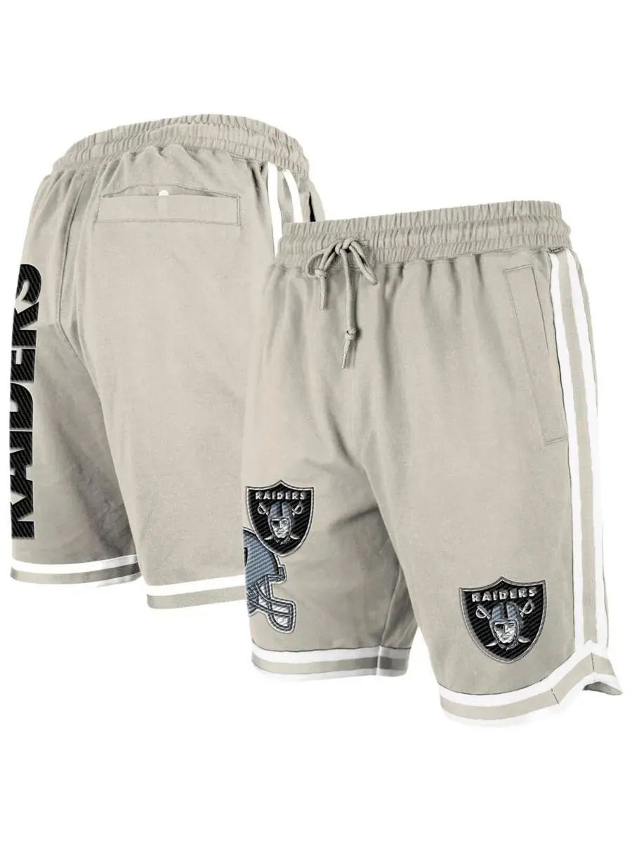 New Era Мужские светло-бежевые шорты Las Vegas Raiders Stone Multi Patch — изображение 1 из 5, светлый бежевый