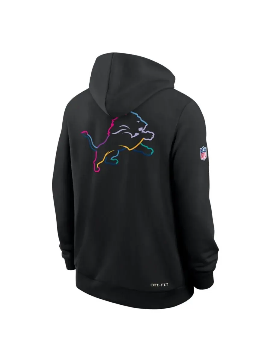 Nike Мужская черная толстовка Detroit Lions Tall 2025 NFL Crucial Catch Sideline Standard Issue — изображение 3 из 3, черный