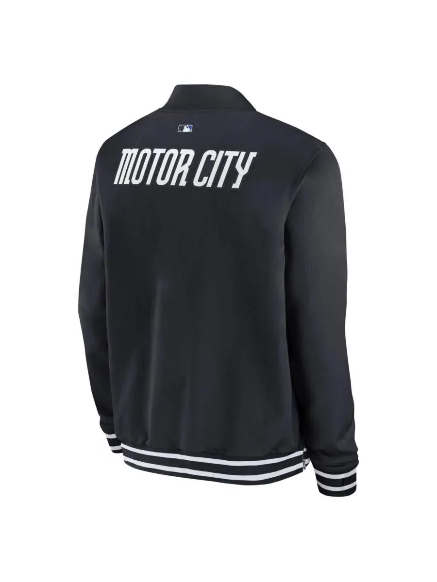 Мужская черная куртка-бомбер Detroit Tigers Authentic Collection City Connect на молнии Nike — изображение 3 из 3, черный