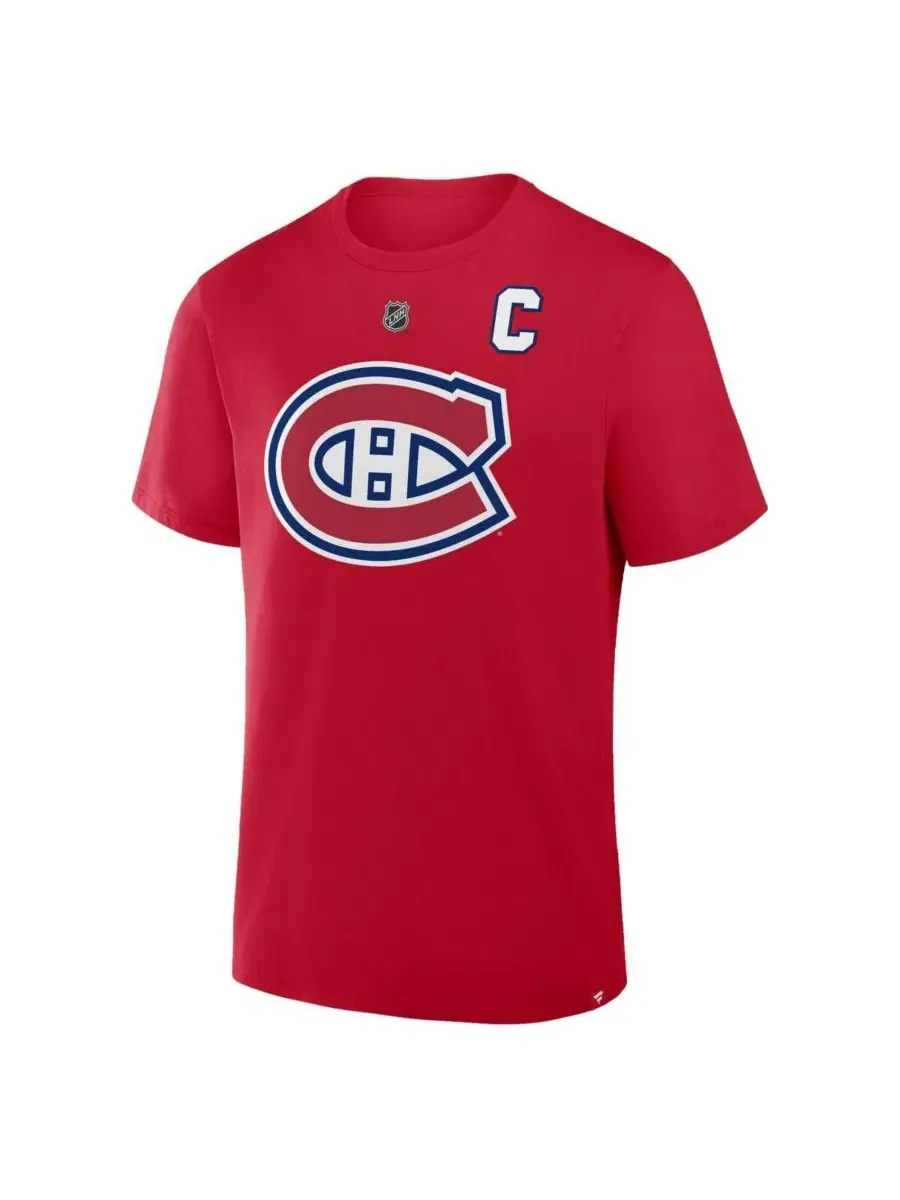 Мужская красная футболка Nick Suzuki Montreal Canadiens Authentic Stack с именем и номером игрока — изображение 2 из 3