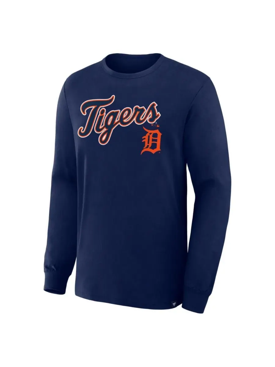Мужская темно-синяя футболка с длинным рукавом Detroit Tigers Lock-Up Legacy Fanatics — изображение 2 из 3, темно-синий