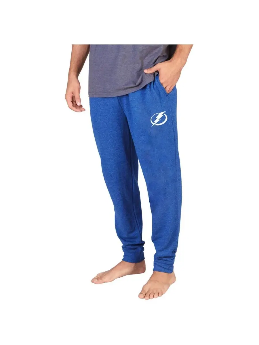 Мужские синие брюки Tampa Bay Lightning Mainstream с отворотами из махровой ткани Concepts Sport — изображение 1 из 1, синий
