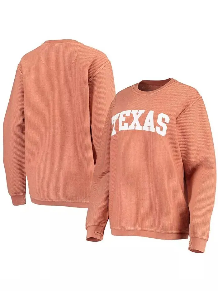 Женский толстый пуловер в винтажном стиле с удобным шнурком Texas Longhorns Техасского оранжевого — изображение 1 из 3